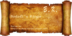 Bodzás Kinga névjegykártya